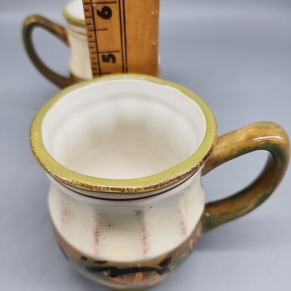 2 DISCONTINUED CERTIFIED INTERNATIONAL "SUNFLOWER" FOOTED MUGS MARGARET LE VAN - Picture 6 of 6